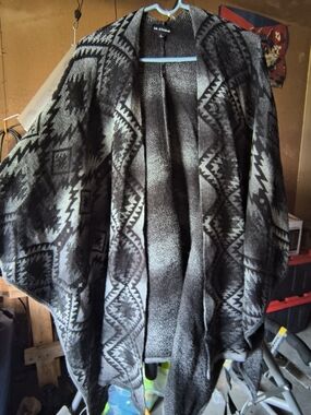 I.N. Studio Black Knit Open-Front Cardigan